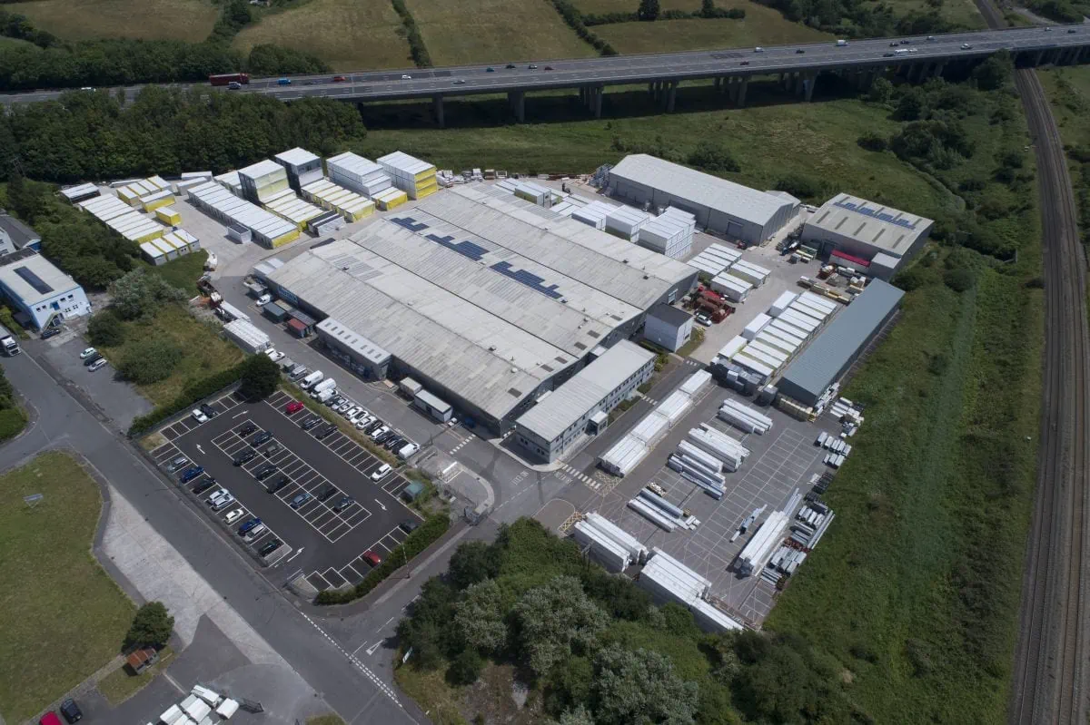 Aerial view of Kenfig factory