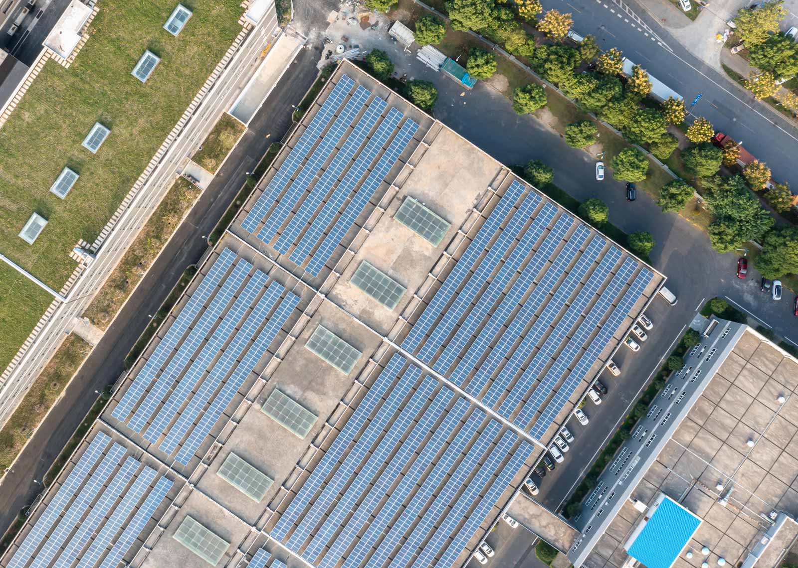 Solar energy solution provided by Powerstar on a building roof.